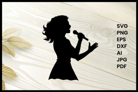 A Woman Singing Illustration Silhouette
