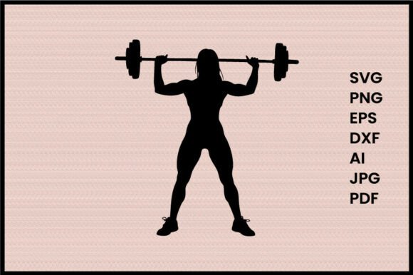A Woman Weightlifting Illustration