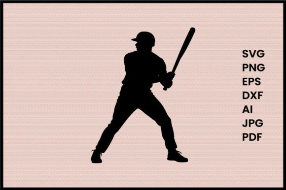 Baseball Batter in Stance Illustration
