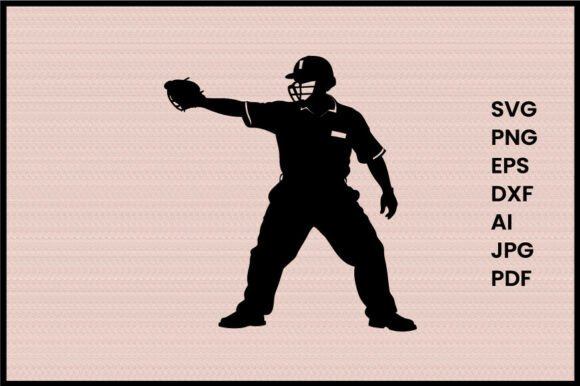 Baseball Umpire Calling Safe Silhouette