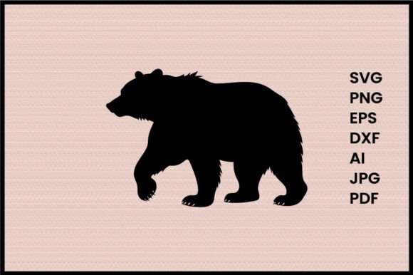 Bear with Paw Print Illustration