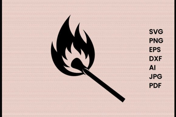 Burning Match Icon Illustration