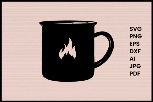 Camping Mug Illustration Silhouette