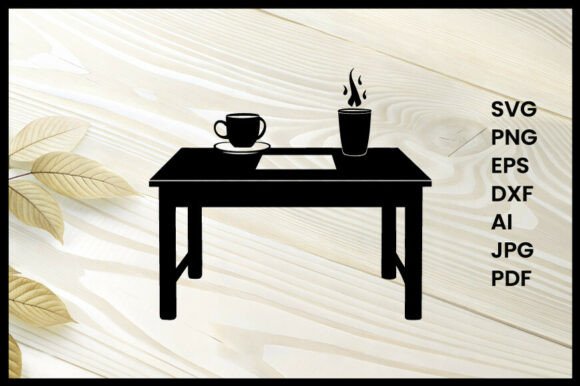 Coffee Mug Desk Illustration Silhouette
