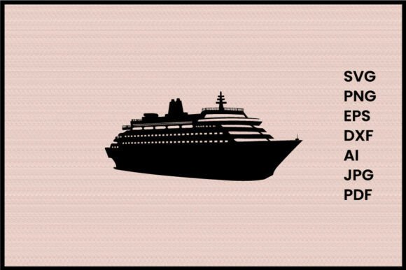 Cruise Ship Illustration Silhouette