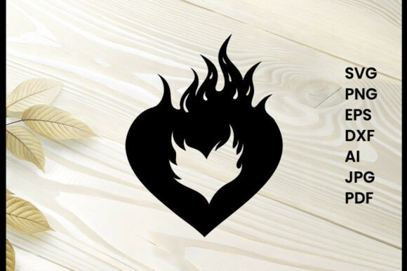 Flame Inside Heart Icon Illustration