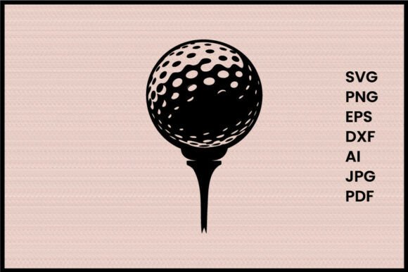 Golf Ball Tee Illustration Silhouette