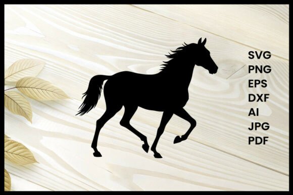 Horse Trotting Illustration Silhouette
