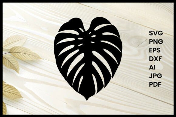 Monstera Leaf Illustration Silhouette