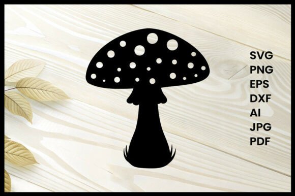 Mushroom with Spores Illustration