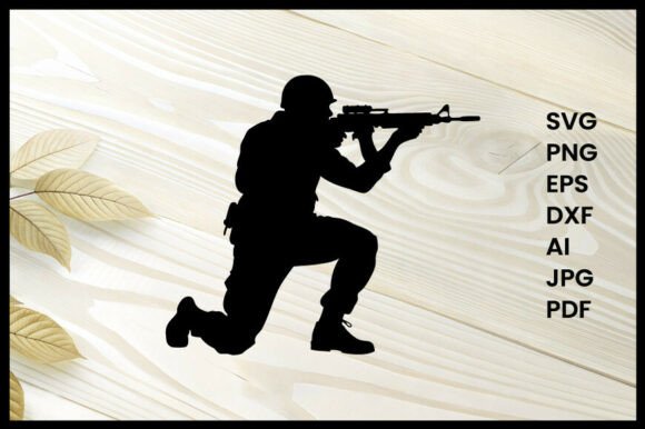 Soldier Aiming Weapon Illustration