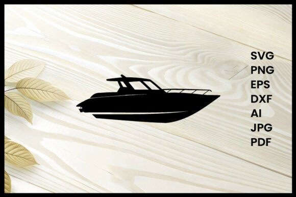 Speedboat Illustration Silhouette
