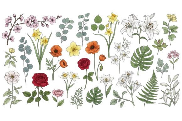 Spring Flower Doodle Collection