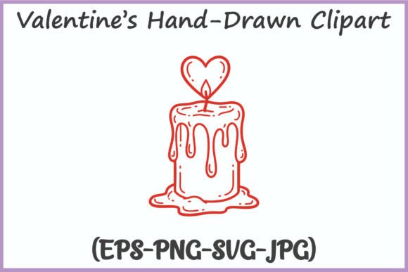 Valentine Melting Candle Heart Flame SVG