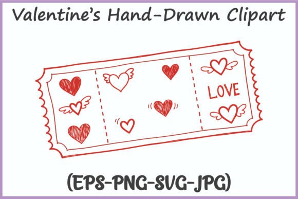 Valentines Love Ticket SVG Clipart PNG