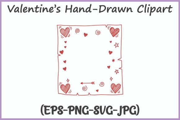 Valentines Whimsical Doodle Clipart SVG